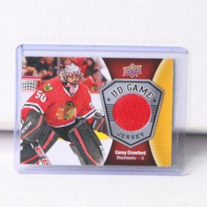 Corey Crawford UD Game-Used Jersey Hockey Card Chicago Blackhawks 2016/17